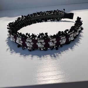 2/$20 Elegant Black and Purple Headband with Pearls
